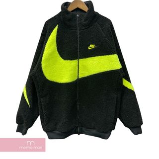 ナイキ(NIKE)のNIKE 2019AW Reversible Big Swoosh Boa Jacket BQ6546-114 ナイキ リバーシブルビッグスウッシュボアジャケット ジップアップフリースブルゾン ロゴ ブラック×イエロー サイズM 【240217】【新古品】【me04】(その他)