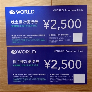 ワールド5000円分　期限24.12.31　株主優待券 WORLD(ショッピング)