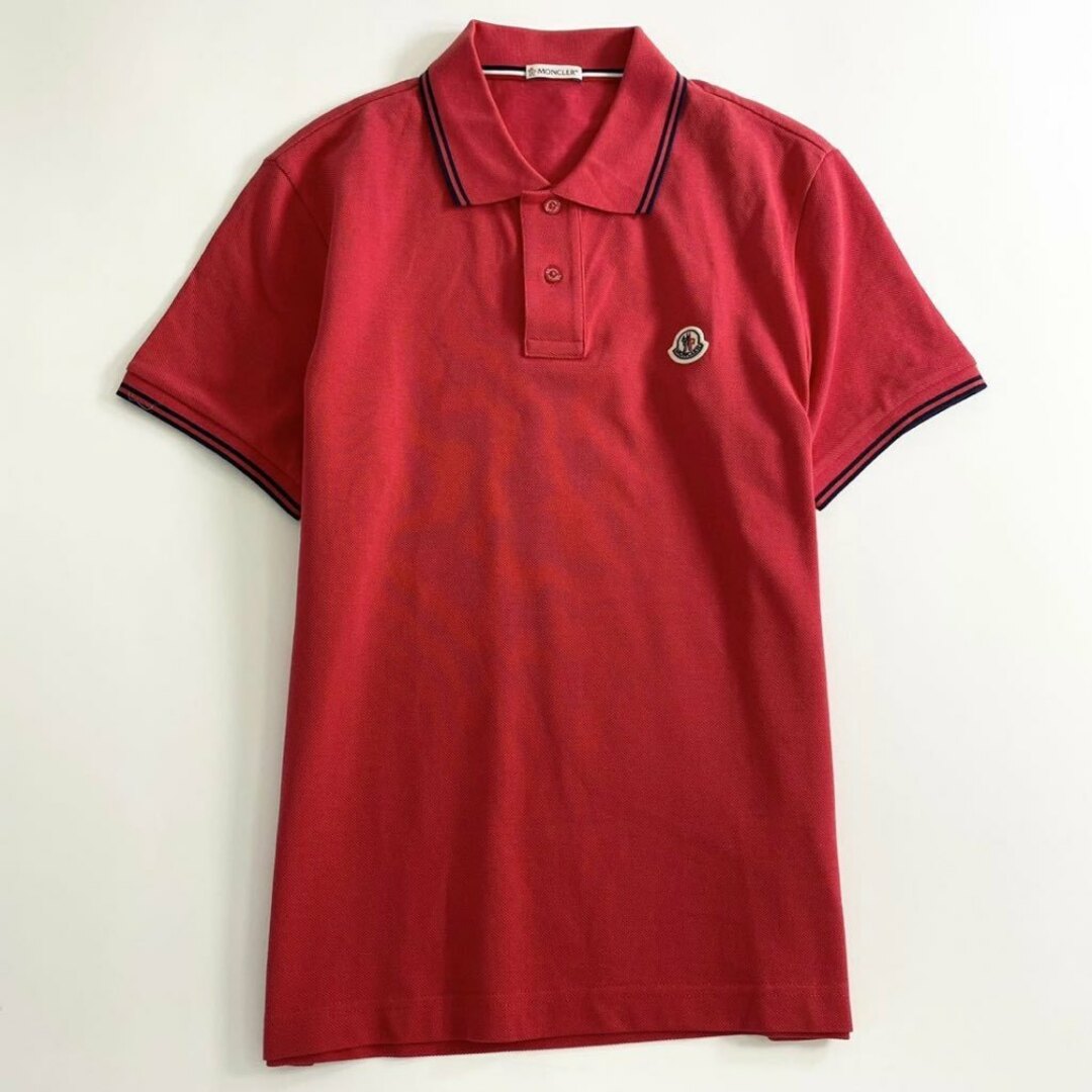 MONCLER(モンクレール)の7e19-9 タグ付☆MONCLER モンクレール ロゴワッペンポロシャツ サイズS レッド MAGLIA POLO MANICA C マリアポロマニカ メンズ 半袖 春夏 メンズのトップス(シャツ)の商品写真