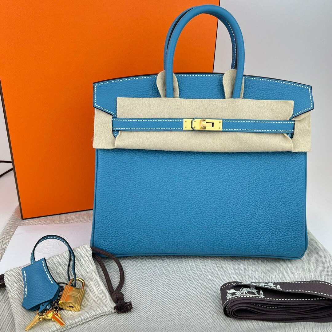 Hermes(エルメス)の新品 HERMES エルメス Birkin25 バーキン25 Blue Jean ブルージーン B刻 GHW ゴールド金具 レディースのバッグ(ハンドバッグ)の商品写真