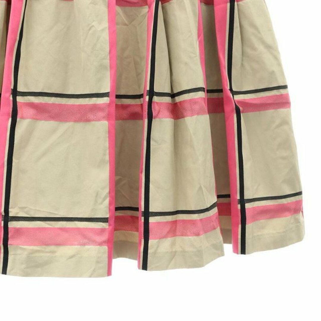 TOCCA(トッカ)のトッカ TOCCA ギャザースカート ひざ丈 チェック 2 S ベージュ レディースのスカート(ひざ丈スカート)の商品写真