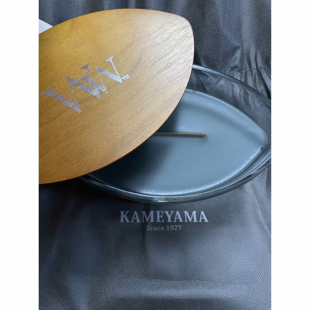 Kameyama(カメヤマ)のWoodWickハースウィック　「イブニングバンファイア」 ハンドメイドのインテリア/家具(アロマ/キャンドル)の商品写真