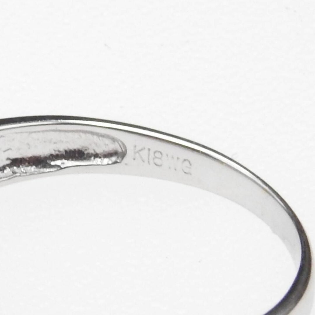 美品K18WG 天然パライバトルマリン 0.12  D0.10 11号 リング レディースのアクセサリー(リング(指輪))の商品写真