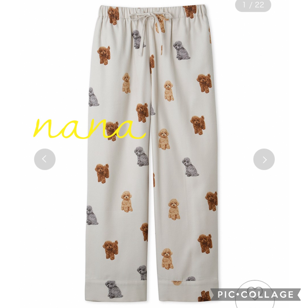 gelato pique - トイプードル柄ネル上下セット♡アイボリーの gelato pique - トイプードル柄ネル上下セット♡アイボリーの