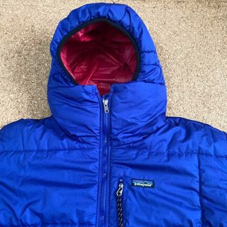 グレーダークグレー美品✨ patagonia ダウンジャケット　パーカー　中綿　フード　大きい　M