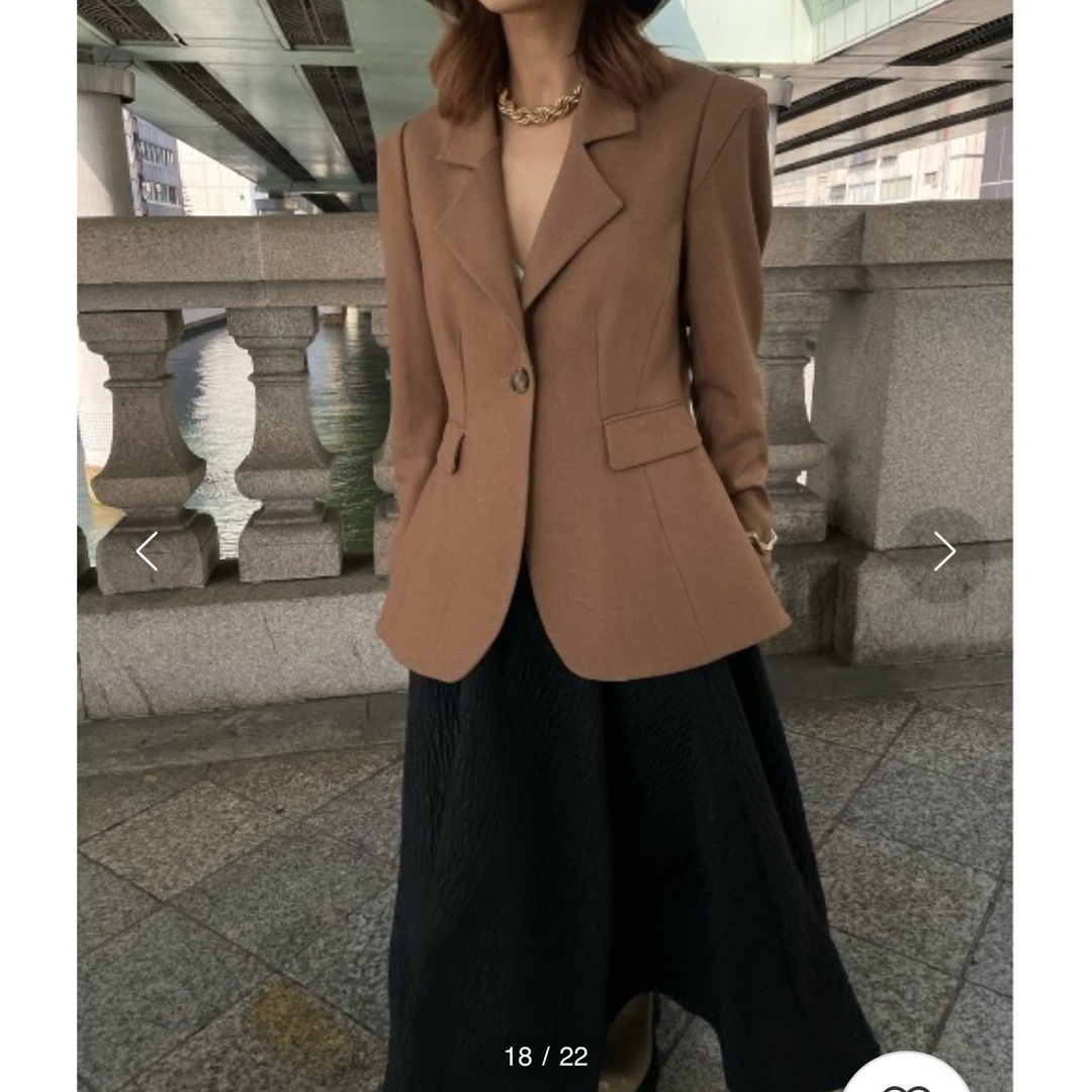 Ameri VINTAGE(アメリヴィンテージ)のWAIST SHAPE FLARE JACKET レディースのジャケット/アウター(テーラードジャケット)の商品写真