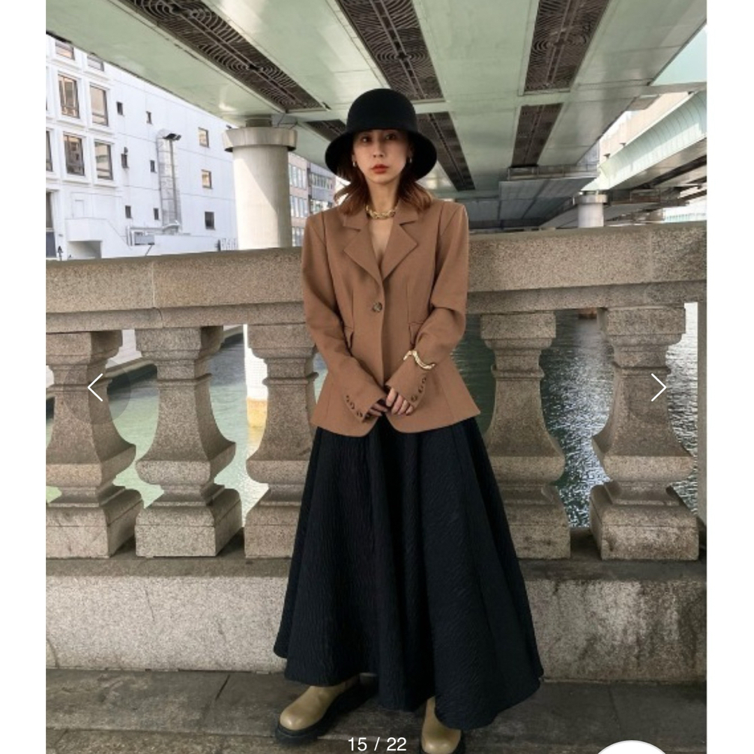 Ameri VINTAGE(アメリヴィンテージ)のWAIST SHAPE FLARE JACKET レディースのジャケット/アウター(テーラードジャケット)の商品写真