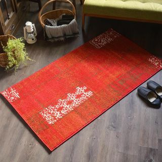 【色: レッド 79826】RUGS-FACTORY カーペット 1畳 ラグマッ(ラグ)