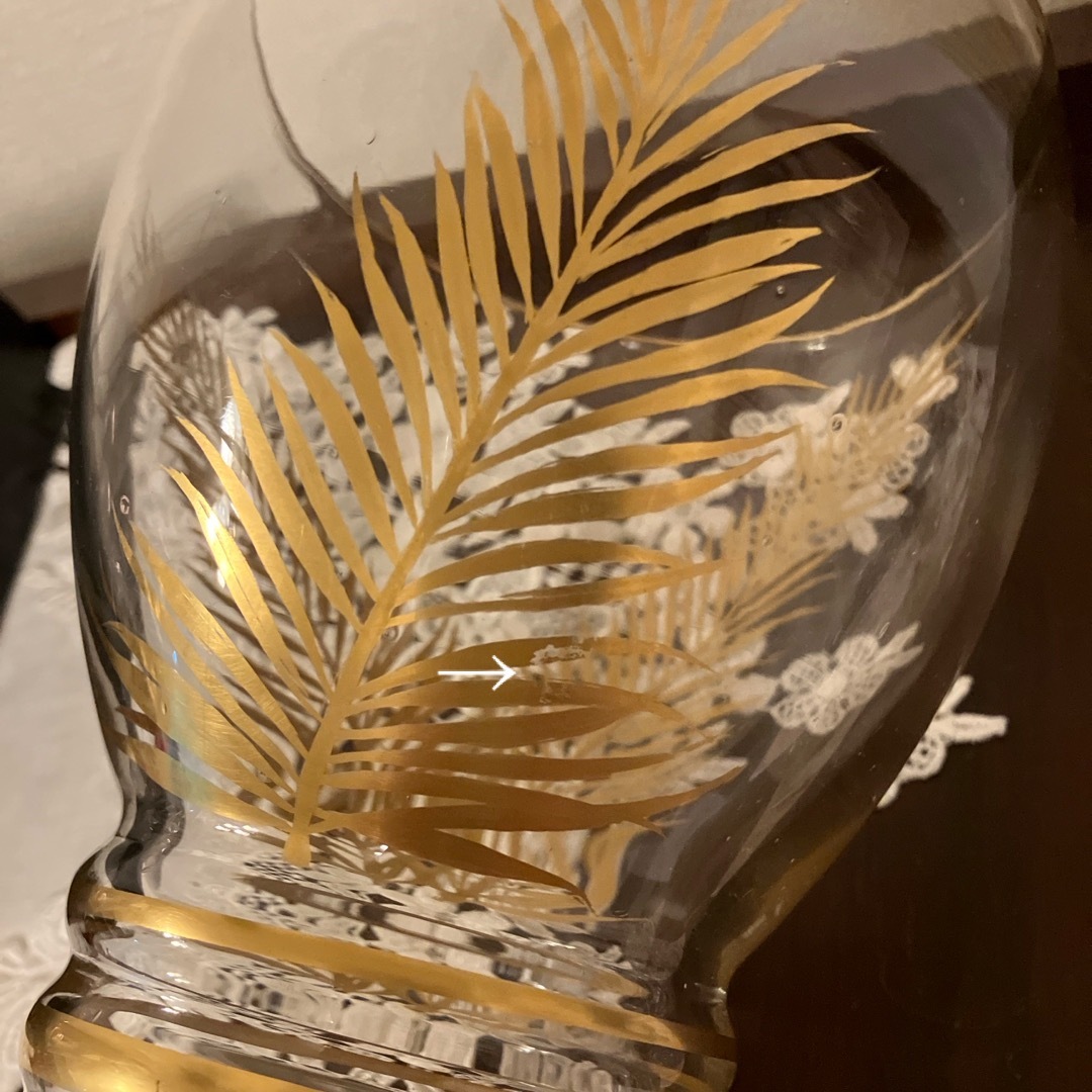 アンティークバカラ　パルムドールのヴェース花瓶径125センチ