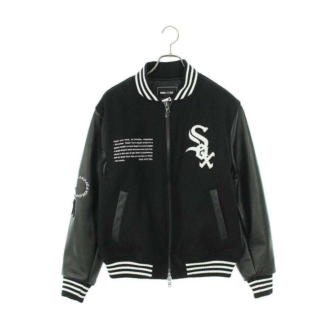 WIND AND SEA(ウィンダンシー)のウィンダンシー ×エムエルビー  MLB×WDS VARSITY JACKET/WDS-C-MLB5-24-Q1-01 ホワイトソックスワッペンスタジアムブルゾン メンズ S メンズのジャケット/アウター(ブルゾン)の商品写真