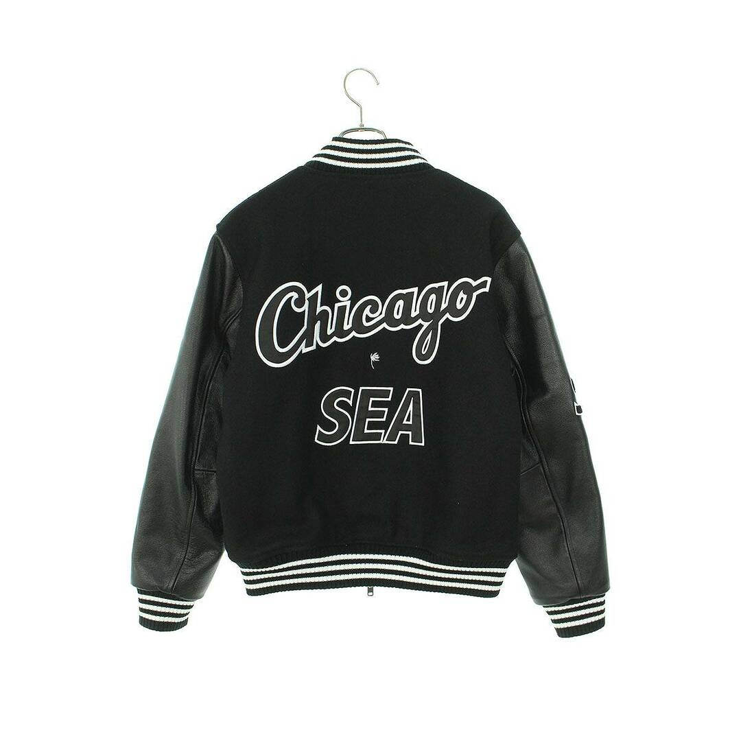 WIND AND SEA(ウィンダンシー)のウィンダンシー ×エムエルビー  MLB×WDS VARSITY JACKET/WDS-C-MLB5-24-Q1-01 ホワイトソックスワッペンスタジアムブルゾン メンズ S メンズのジャケット/アウター(ブルゾン)の商品写真