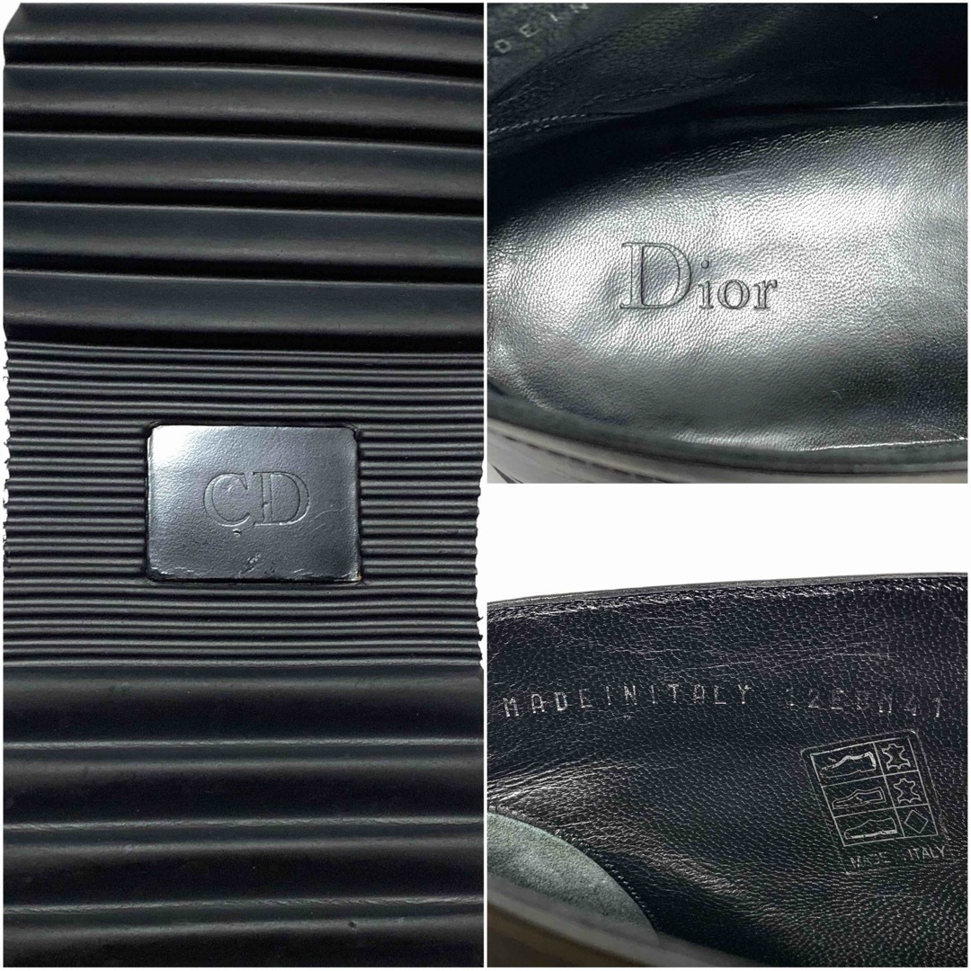 DIOR HOMME(ディオールオム)の☆美品 ディオールオム ウイングチップ レザー ショートブーツ 黒 イタリア製 メンズの靴/シューズ(ブーツ)の商品写真