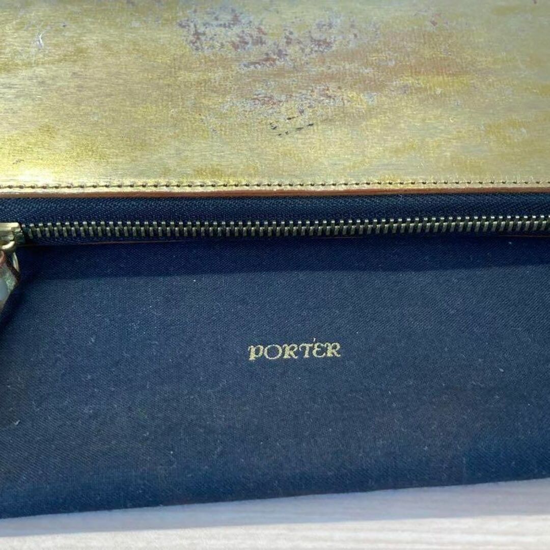 PORTER(ポーター)のポーター 金箔 ゴールド 本革 長財布 ポーチ付き メンズのファッション小物(長財布)の商品写真