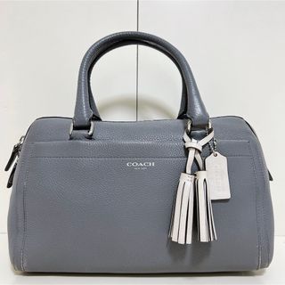 コーチ(COACH)の☆☆美品☆送料無料☆COACHコーチレザーハンドバッグ☆グレー系☆(ハンドバッグ)