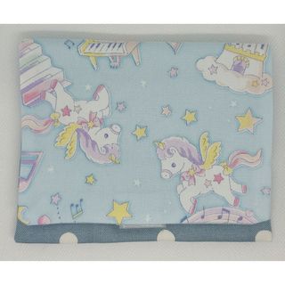 146   ハンドメイド　移動ポケット　ユニコーン　ブルー(外出用品)