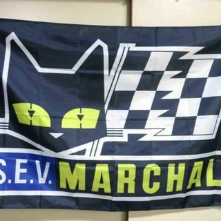 激渋『特大A』黒猫MARCHALマーシャルUSフラッグ旗バナーDIY自動車バイク(車外アクセサリ)