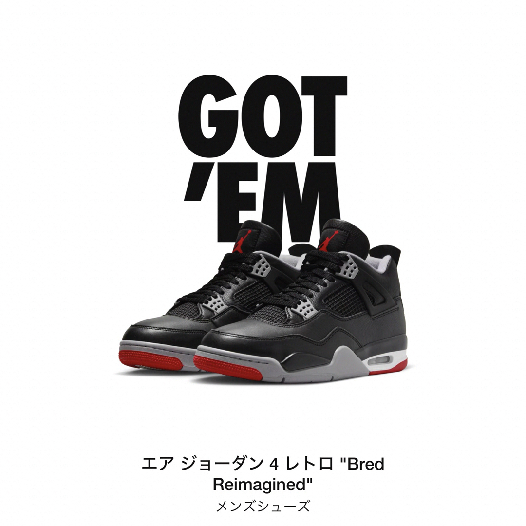 Jordan Brand（NIKE）(ジョーダン)のNike Air Jordan 4 Retro"Bred Reimagined" メンズの靴/シューズ(スニーカー)の商品写真
