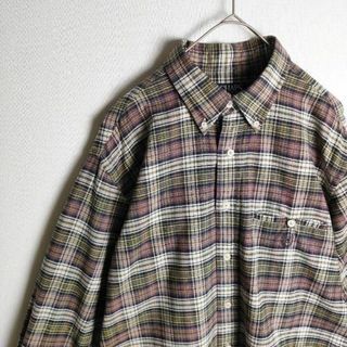 ポロラルフローレン(POLO RALPH LAUREN)のCHAPS ラルフローレン チェック柄シャツ XL ロゴ刺繍(シャツ)