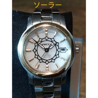 シチズン(CITIZEN)のAD33　シチズン・ウィッカ　ソーラー時計　稼働品　日付つき(腕時計)