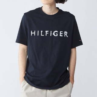 [新品] トミーヒルフィガー Tシャツ フェードロゴTシャツ ネイビー Mサイズ