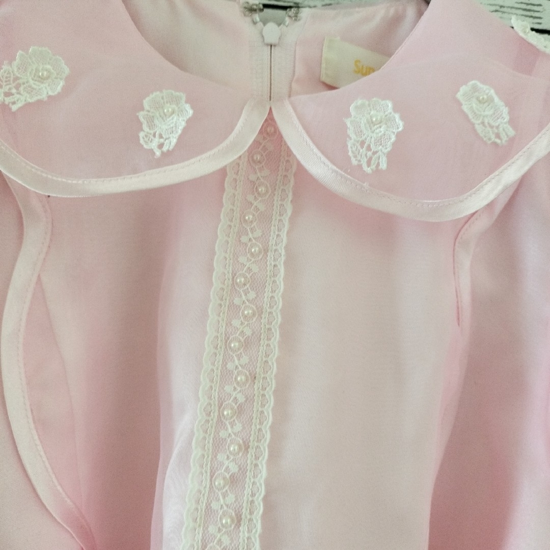 sun circle　 ワンピース　140フォーマルドレス　ピンク　薔薇チュール キッズ/ベビー/マタニティのキッズ服女の子用(90cm~)(ドレス/フォーマル)の商品写真