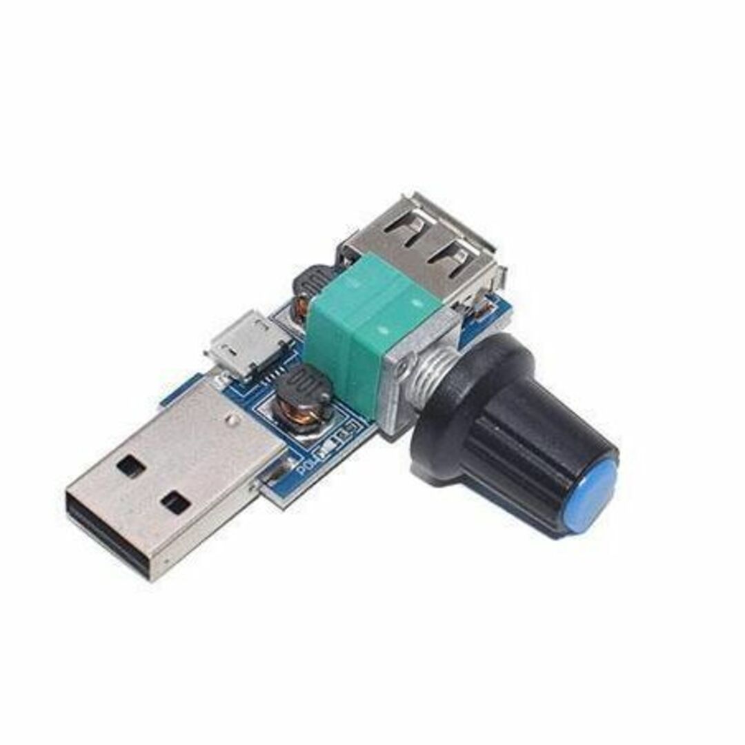 USBファン 速度コントローラー 回転制御 LED調光 照度調整 スマホ/家電/カメラのPC/タブレット(PC周辺機器)の商品写真