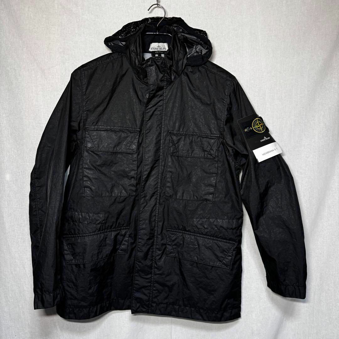 STONE ISLAND(ストーンアイランド)のストーンアイランド　フィールドジャケット フード ブラック MEMBRANA メンズのジャケット/アウター(ナイロンジャケット)の商品写真