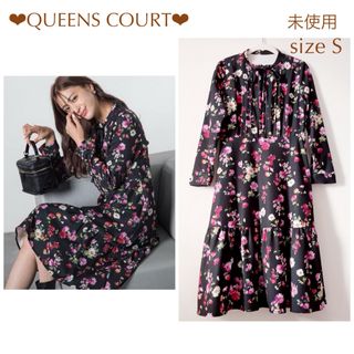 未使用*QUEENS COURT*ガーベラプリントワンピース