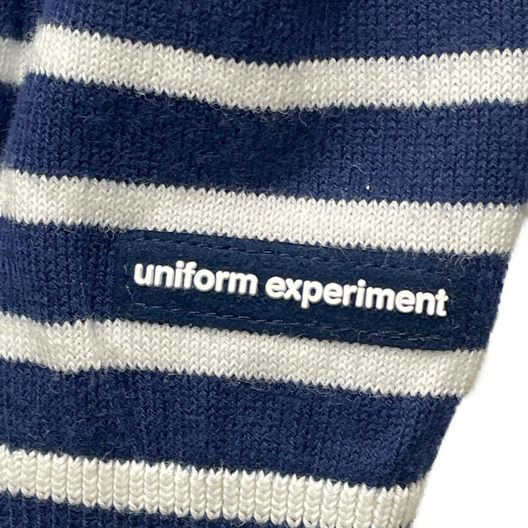 uniform experiment(ユニフォームエクスペリメント)のUNIFORM EXPERIMENT ユニフォームエクスペリメント スター ボーダー コットンニット カーディガン 薄手 ネイビー×白 3 正規品 / b5003 メンズのトップス(カーディガン)の商品写真