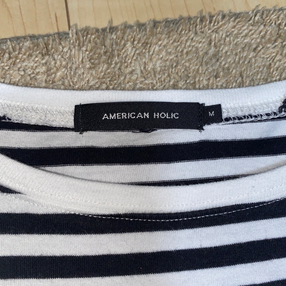 AMERICAN HOLIC(アメリカンホリック)のアメリカンホリック　ボーダーTシャツ　Mサイズ レディースのトップス(Tシャツ(長袖/七分))の商品写真