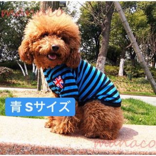 青 S サイズ 新品 犬 服 ボーダー S M L ペット ユニセックス(ペット服/アクセサリー)