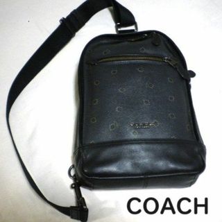 コーチ(COACH)のCOACH　コーチ　ボディバッグ　ショルダーバッグ　黒　花柄(ボディバッグ/ウエストポーチ)