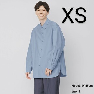 GU - 【新品未使用】GU スリットロングシャツ 長袖（62 BLUE）XS
