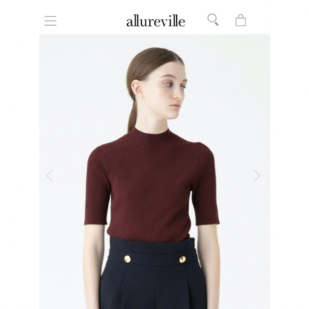 allureville(アルアバイル)のallureville【定価:15,400円】リブモックネックプルオーバー レディースのトップス(ニット/セーター)の商品写真