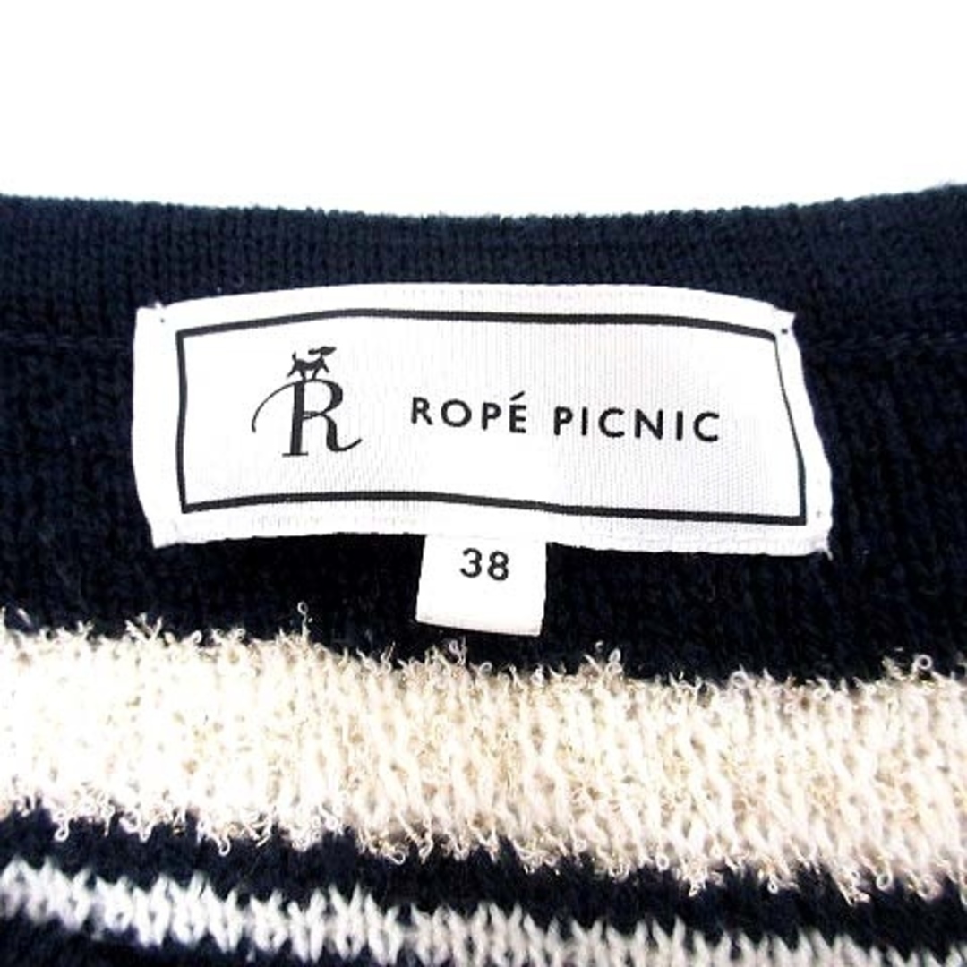 Rope' Picnic(ロペピクニック)のロペピクニック ワンピース ミニ ニット ボーダー 長袖 38 紺 白 ■MO レディースのワンピース(ミニワンピース)の商品写真