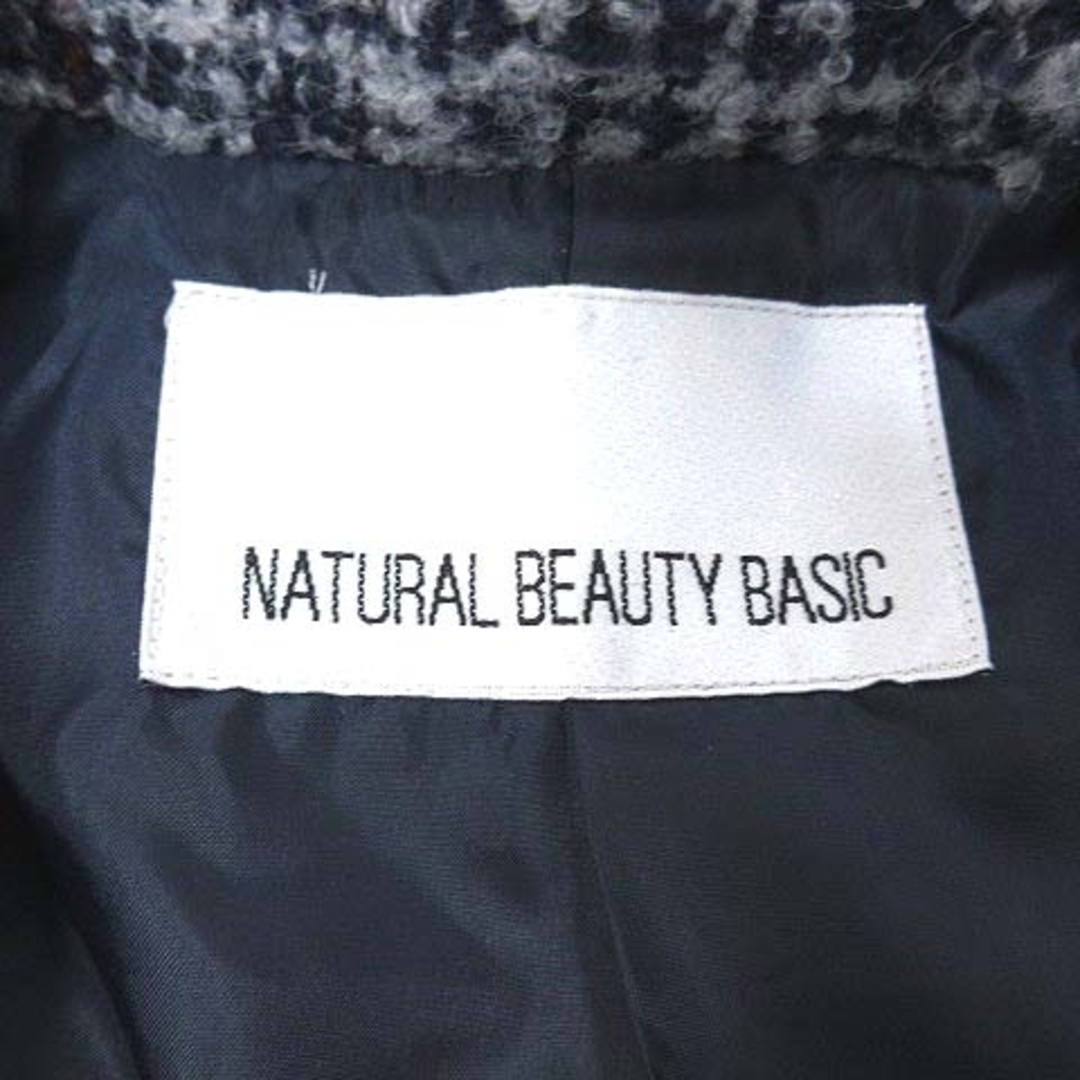 NATURAL BEAUTY BASIC(ナチュラルビューティーベーシック)のナチュラルビューティーベーシック チェスターコート ツイード S 紺 グレー レディースのジャケット/アウター(その他)の商品写真