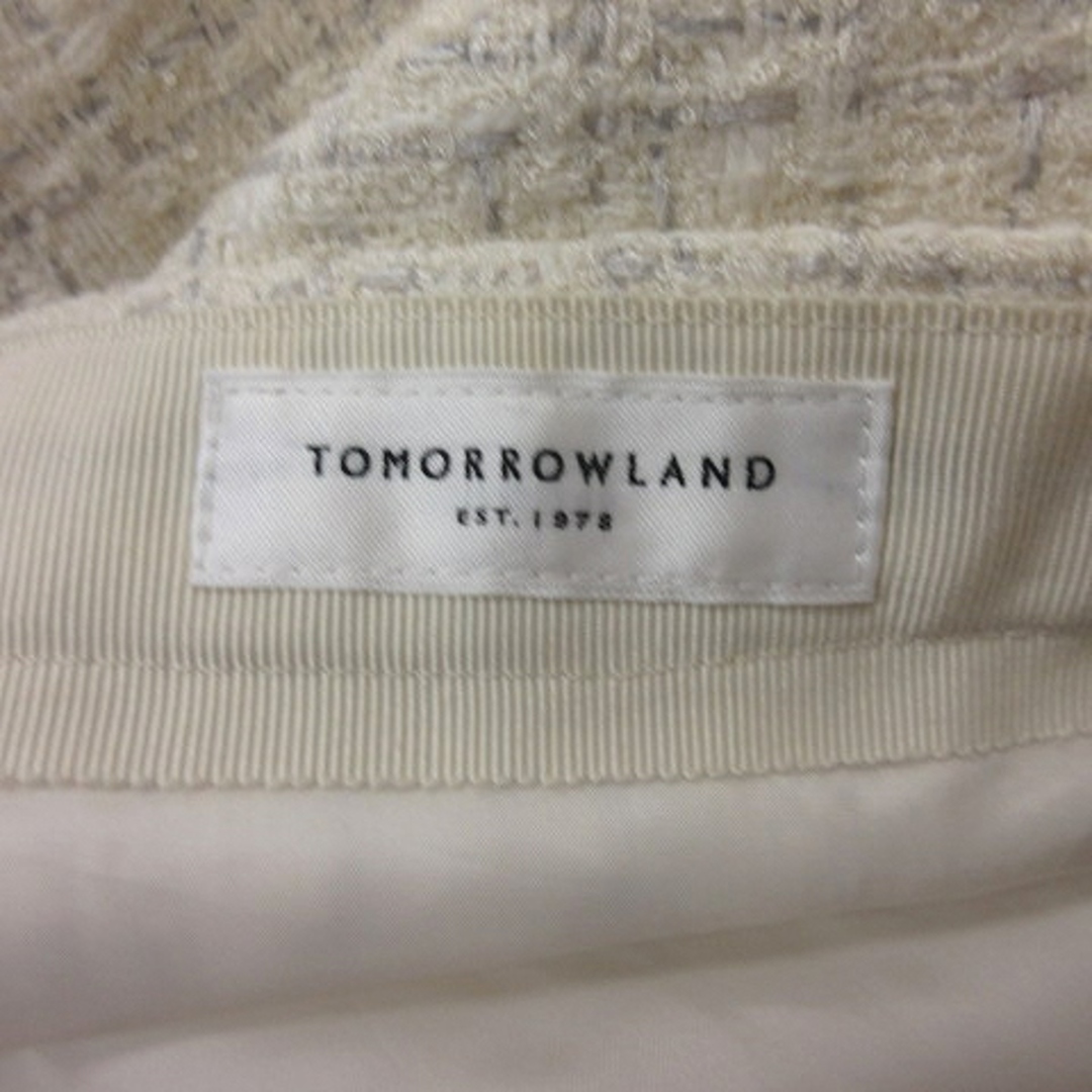 TOMORROWLAND(トゥモローランド)のトゥモローランド タイトスカート ミモレ ロング ツイード 総柄 36 白  レディースのスカート(ロングスカート)の商品写真