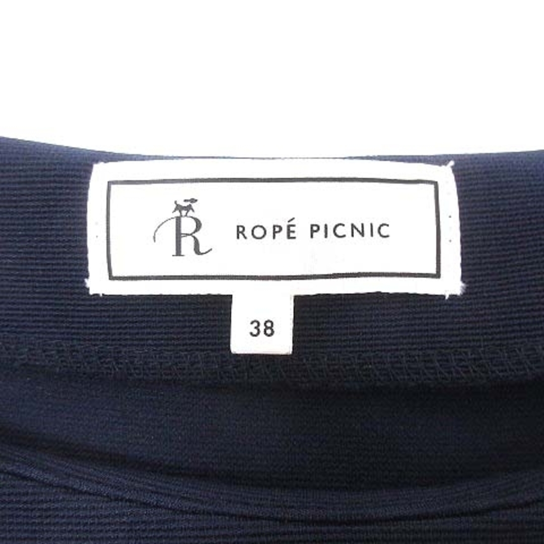 Rope' Picnic(ロペピクニック)のROPE Picnic ワンピース ひざ丈 ボートネック 38 紺 ■MO レディースのワンピース(ひざ丈ワンピース)の商品写真