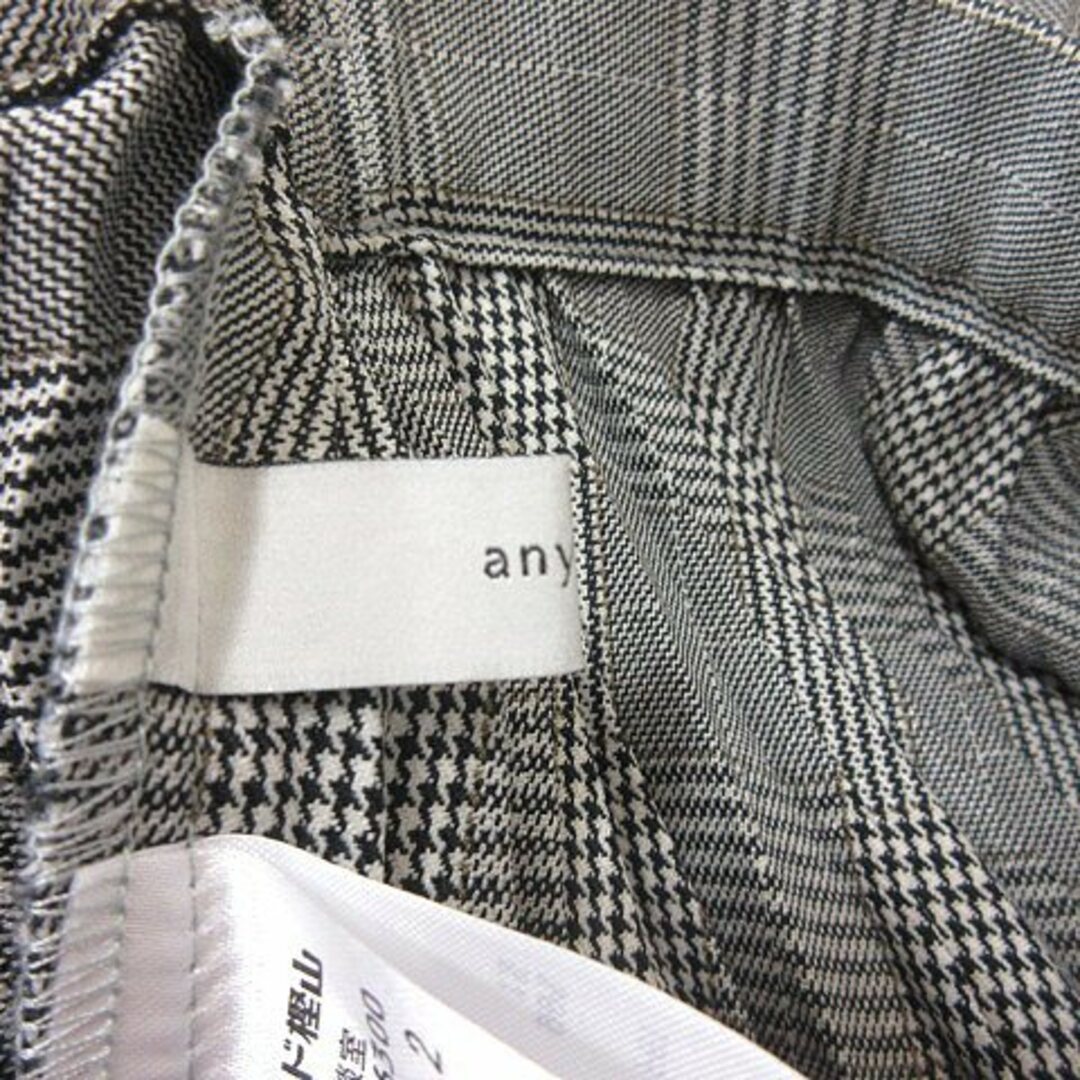 anyFAM(エニィファム)のエニィファム プリーツスカート ロング グレンチェック 2 ブラック ホワイト レディースのスカート(ロングスカート)の商品写真