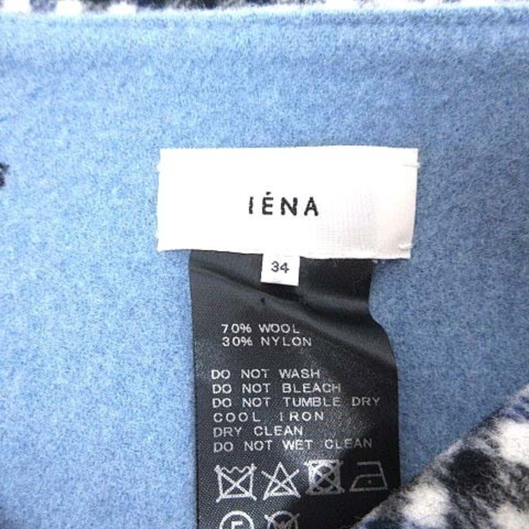 IENA(イエナ)のIENA ラップスカート 台形 ミニ リバーシブル チェック ウール 34 青 レディースのスカート(ミニスカート)の商品写真