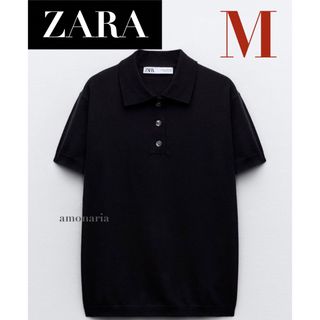 【3/7まで限定出品＊新品】ZARA 半袖ニットポロシャツ　ニットポロシャツ