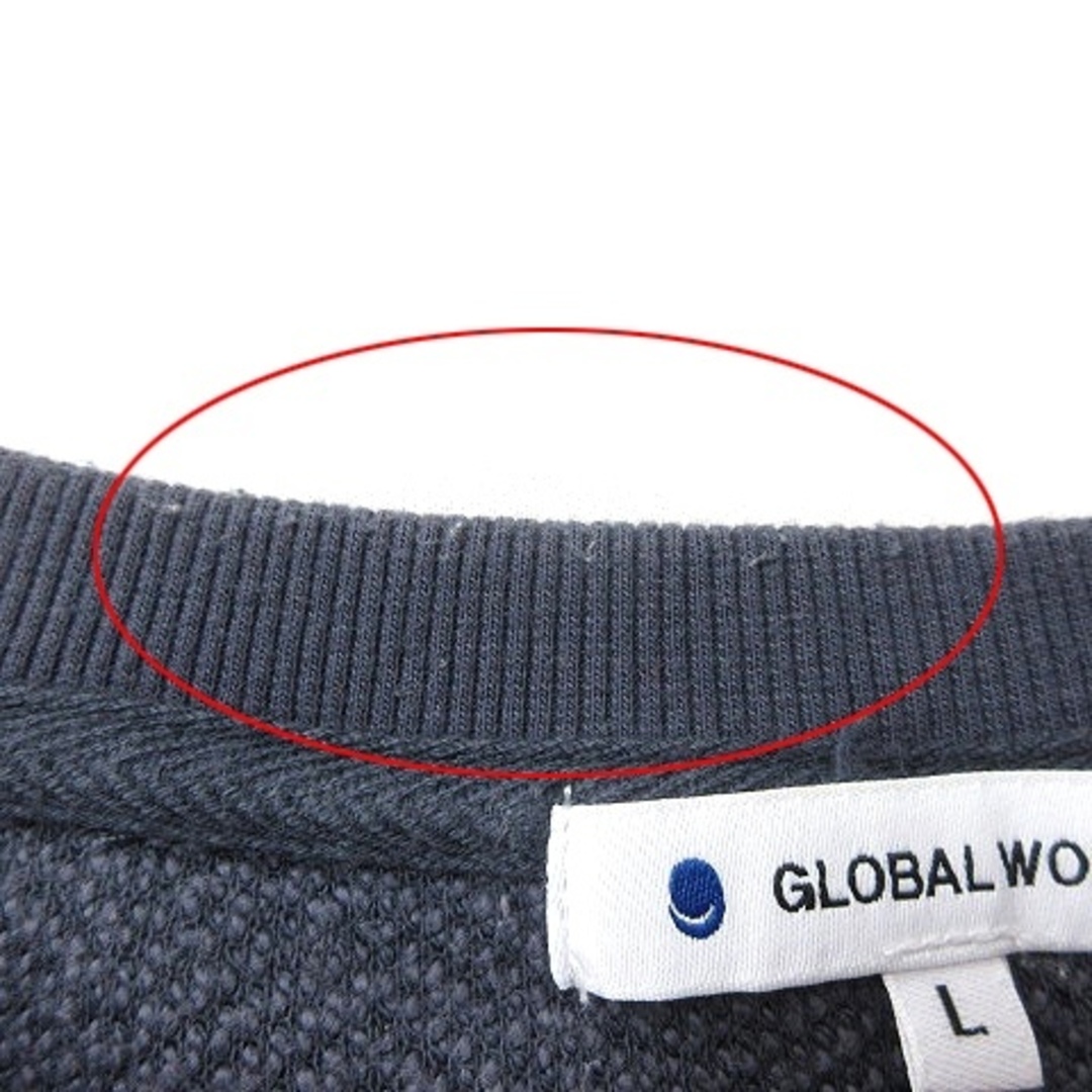 GLOBAL WORK(グローバルワーク)のグローバルワーク GLOBAL WORK ニット セーター 長袖 L 紺 ■MO メンズのトップス(ニット/セーター)の商品写真