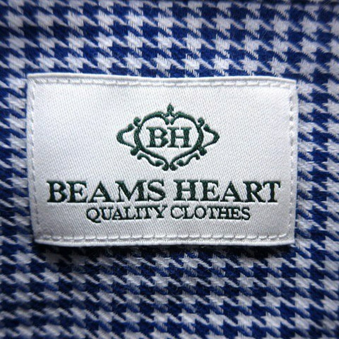 ビームスハート BEAMS HEART シャツ 長袖 総柄 XL 青 ブルー  レディースのトップス(シャツ/ブラウス(長袖/七分))の商品写真