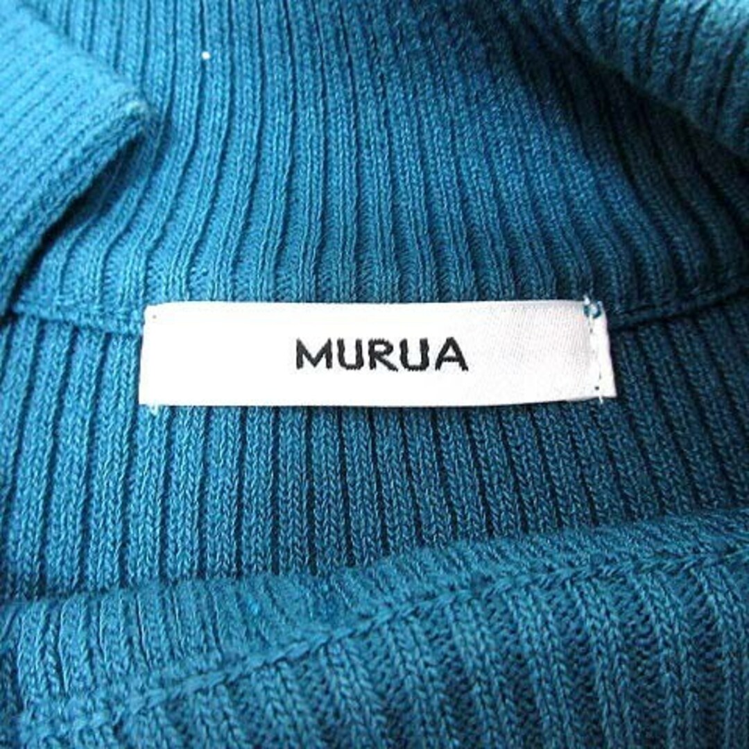 MURUA(ムルーア)のMURUA ニット カットソー ハイネック 長袖 F 青緑 ブルー グリーン レディースのトップス(ニット/セーター)の商品写真