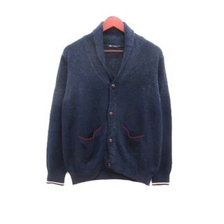 MEN'S MELROSE - MEN'S MELROSE カーディガン ニット 切替 シャギー 長袖 4 紺