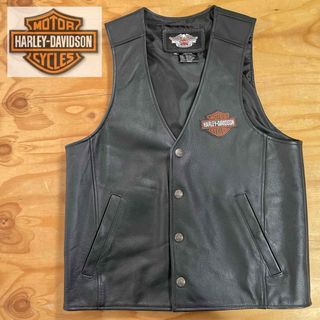 ハーレーダビッドソン(Harley Davidson)の☆Harley-Davidson  牛革 レザーベスト ブラック/M(装備/装具)