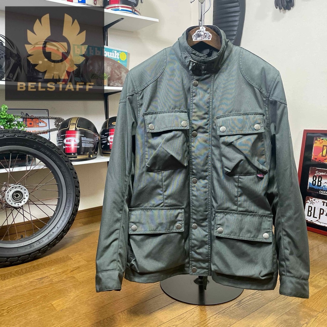 BELSTAFF(ベルスタッフ)の☆BELSTAFF バイク用 トライアルマスター グリーン/M（XL相当） 自動車/バイクのバイク(装備/装具)の商品写真