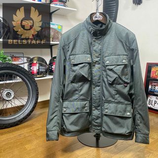 ベルスタッフ(BELSTAFF)の☆BELSTAFF バイク用 トライアルマスター グリーン/M（XL相当）(装備/装具)