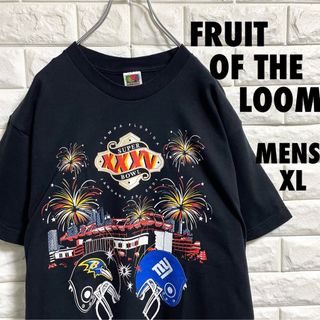 フルーツオブザルーム(FRUIT OF THE LOOM)の美品　フルーツオブザルーム　NFL アメフトプリント　Tシャツ　メンズXLサイズ(Tシャツ/カットソー(半袖/袖なし))