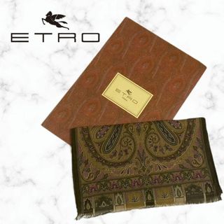 ETRO - 【201】ETRO　エトロ　スカーフ ペイズリー柄　ショール大判 シルク 箱付き